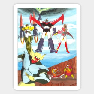 Jeeg VS Great Mazinger Sticker